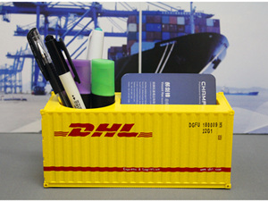 1:35中外运敦豪DHL集装箱模型笔筒|集装箱名片盒